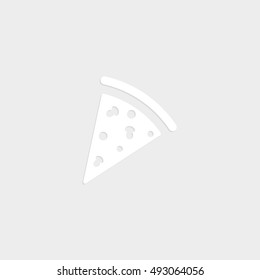 Pizza - white vector  icon with shadow