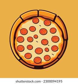 Pizza whole Party Day Vector Icon Illustration