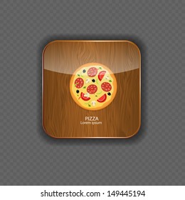 Pizza wood application icons vector illustration