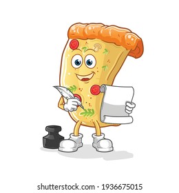 pizza writer vector. cartoon character