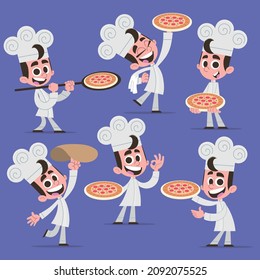 Pizzaiolo Character Set in Various Positions
