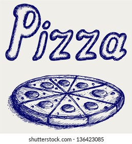 Pizzas. Doodle style