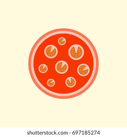 Pizza.Vector illustration. simple pizza icon top view