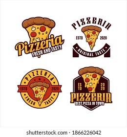 Pizzeria badge vector design logo collection