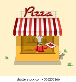 Pizzeria building / Vector illustration 