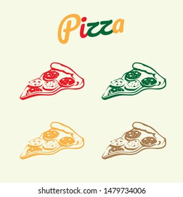 Pizzeria cafe logo, pizza icon, emblem for fast food restaurant