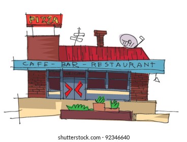 pizzeria - cartoon