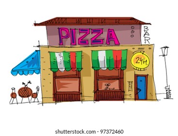 pizzeria - cartoon
