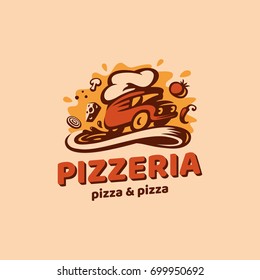 Pizzeria (Colorful version) Logo template. 