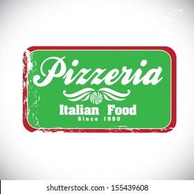 pizzeria design  over gray background vector illustration 