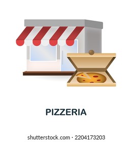 Pizzeria icon. 3d illustration from small business collection. Creative Pizzeria 3d icon for web design, templates, infographics and more