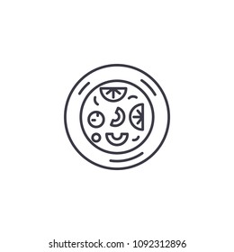 Pizzeria linear icon concept. Pizzeria line vector sign, symbol, illustration.