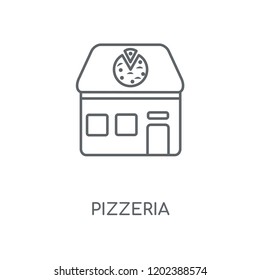 Pizzeria linear icon. Pizzeria concept stroke symbol design. Thin graphic elements vector illustration, outline pattern on a white background, eps 10.
