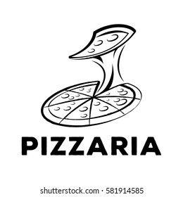 pizzeria logo with chewy cheese in pizza 