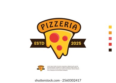 Pizzeria logo design. Pizza emblem logo