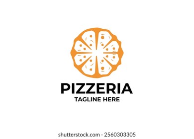 Pizzeria logo design. Pizza logo template