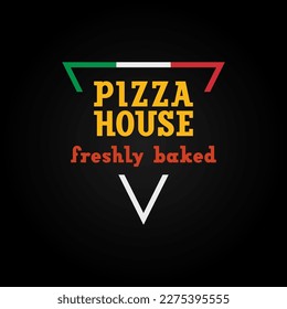 Pizzeria logo template, design emblem or badges for cafes, fast food restaurants, or delivery pizza, vector illustration 10EPS