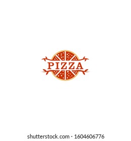 Pizzeria logo template. Vector emblem for cafe