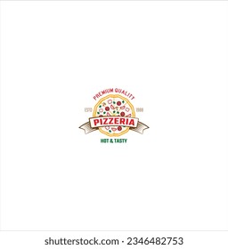 Pizzeria logotypes set. Collection of different logo with pizza slices and inscriptions.
Pizza logos. Set of pizzeria badges with whole pizzas and slices. Labels for trattoria, pizzeria, Italian.