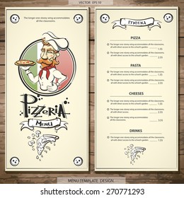 Pizzeria Menu. Best Template For Your Design. Vector Eps 10