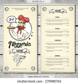 Pizzeria menu. Best template for your design. Vector eps 10