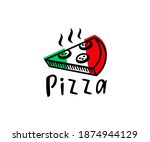 Pizzeria, pizza, slice of pizza, logo design. Food, fast food, catering and restaurant, vector design and illustration