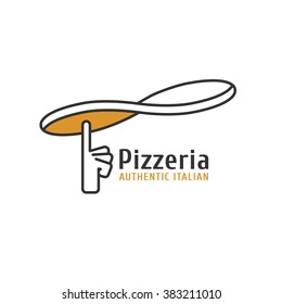 Pizzeria, pizza vector logo, icon, symbol, emblem. Delivery concept image