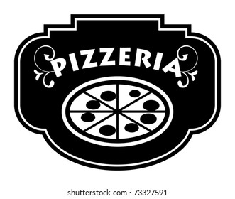Pizzeria sign, vector illustration