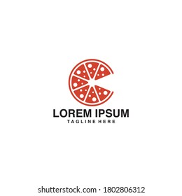 Pizzeria Vector Emblem on blackboard. Pizza logo template. Vector emblem for cafe, restaurant or food delivery service.
