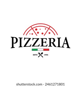 pizzeria vector logo. white background