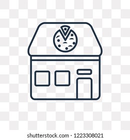 Pizzeria vector outline icon isolated on transparent background, high quality linear Pizzeria transparency concept can be used web and mobile