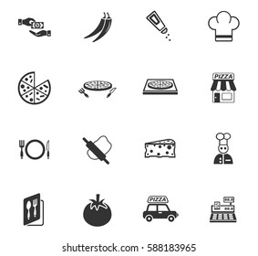 pizzeria web icons for user interface design