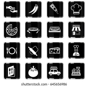 pizzeria web icons for user interface design