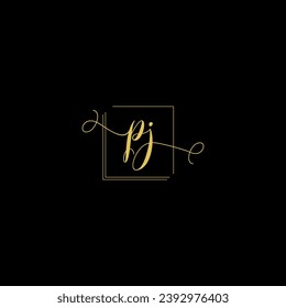 plantilla de diseño de logotipo para letras modernas creativas de PJ
