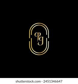 PJ creative modern letters logo design template