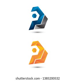 Pj Gradient Color Creative Logo