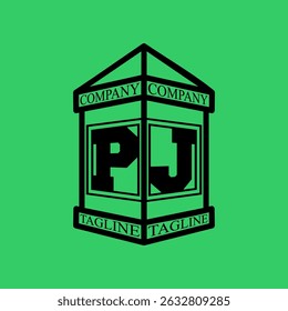 PJ Initial Explore this unique collection of alphabet house logos, featuring stylish letter combinations inside a geometric house outline. Perfect for branding, graphic design projects