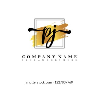 PJ Initial handwriting logo concept