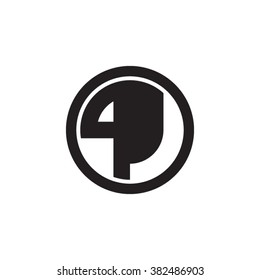 PJ initial letters circle monogram logo