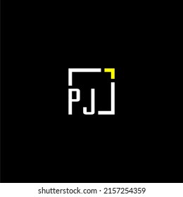 PJ initial monogram logo with square style design