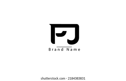 PJ JP P J modelo de monograma abstracto del logotipo del vector
