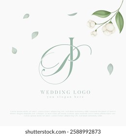 PJ, JP Wedding Monogram Initial Letters Logo