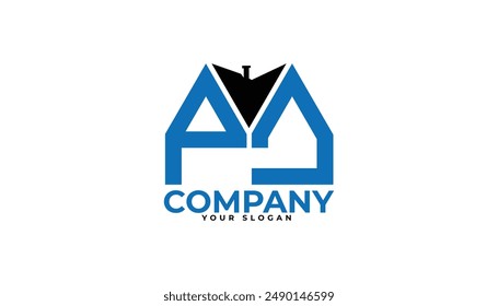 
PJ letter creative real estate vector logo design.
