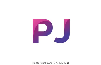 PJ Letter Gradient Monogram Logo for Modern Business Branding
