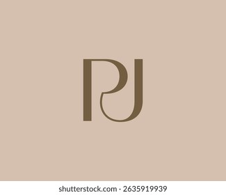 PJ letter logo icon design. Classic style luxury initials monogram.