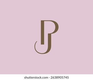 PJ letter logo icon design. Classic style luxury initials monogram.