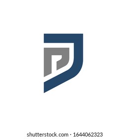 pj logo design vector sign template