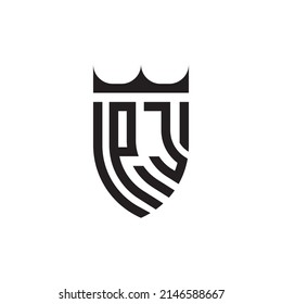 PJ Luxury initial logo letters in high quality professional design that will print well