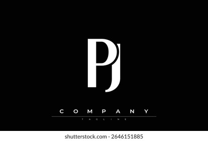 PJ Modern Initials Logo Design. Branding logo with stylized initials showcasing bold design and modern aesthetic. Ideal for professional business branding or creative projects focusing on minimalistic