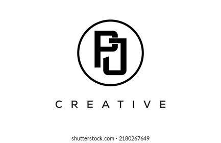 PJ monogram. initial letters PJ eye-catching Typographic logo design with circle, very creative stylish lettering logo icon for your business and company